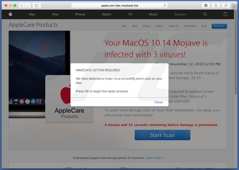 Your MacOS 10.14 Mojave Is Infected With 3 Viruses! estafa