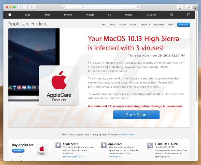 anuncios emergentes generados por el adware macperformance