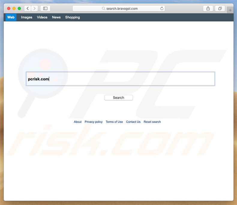 secuestrador de navegadores search.bravogol.com en un equipo de Mac