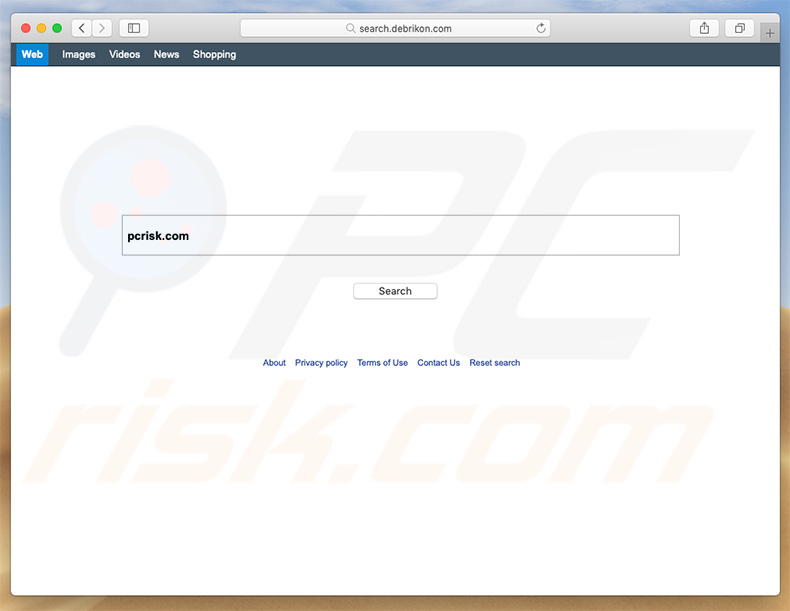 secuestrador de navegadores search.debrikon.com en un equipo de Mac