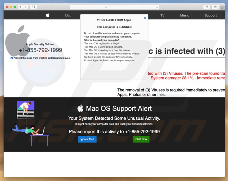 estafa Mac OS Support Alert