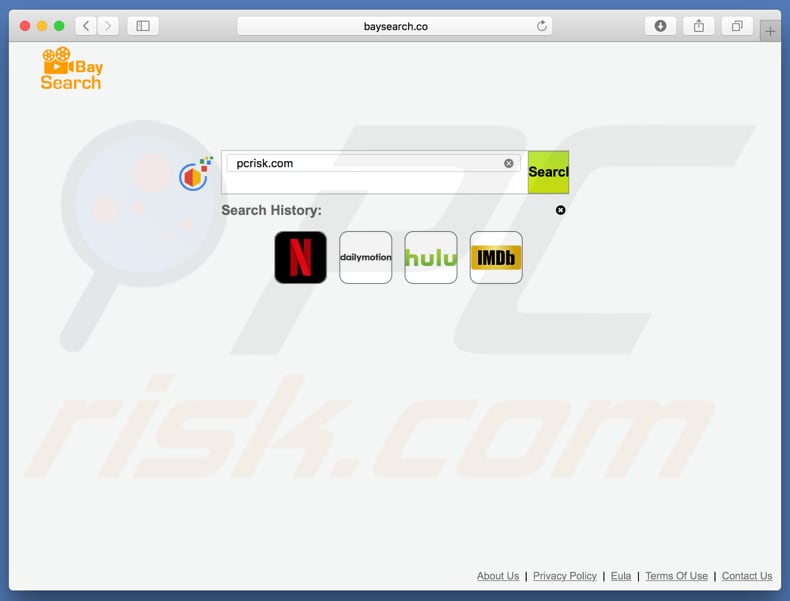 secuestrador de navegadores baysearch.co en un equipo de Mac