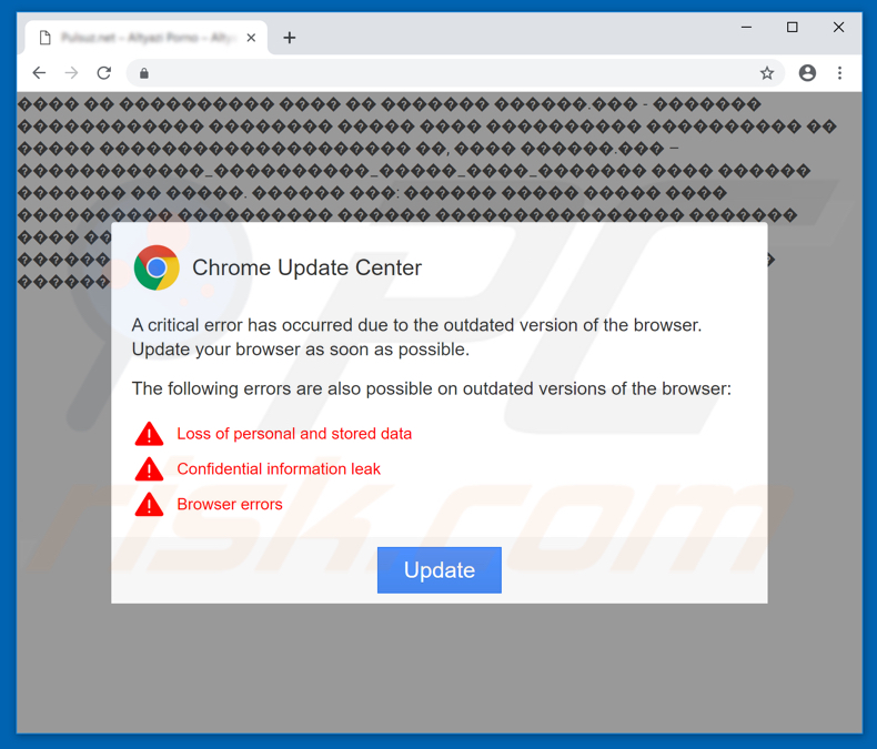 estafa Chrome Update Center