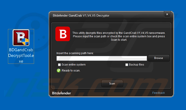 herramienta de descifrado del ransomware GANDCRAB por Bitdefender