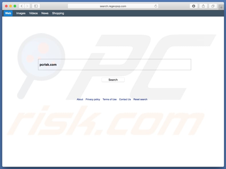 secuestrador de navegadores search.regevpop.com en un equipo de Mac