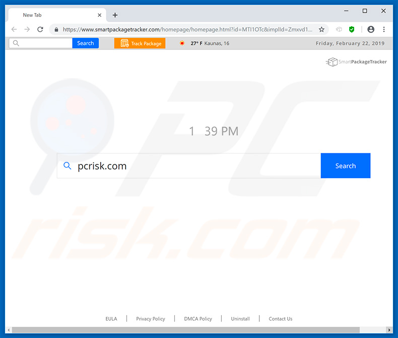 smartpackagetracker.com secuestrador de navegadores