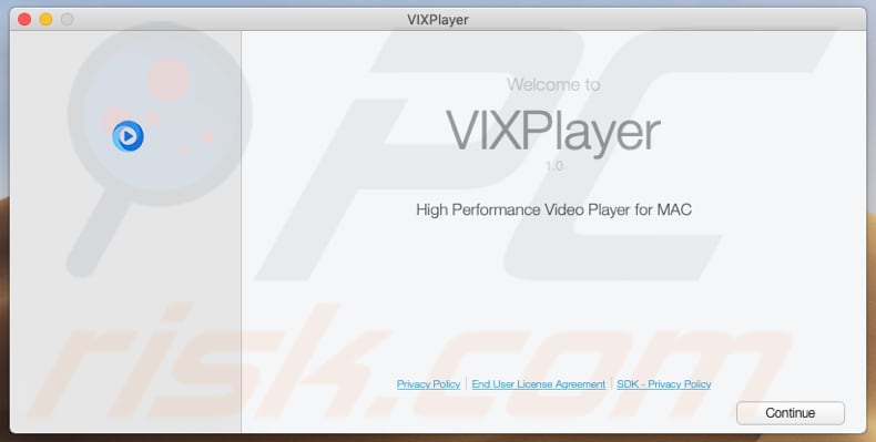 Instalador engañoso usado para promocionar VixPlayer