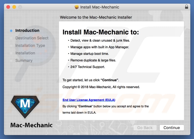 Instalador de la aplicación Mac-Mechanic