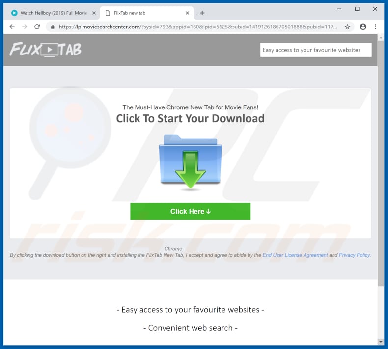 fmovies[.]to abre un un sitio web promocionando app cuestionable