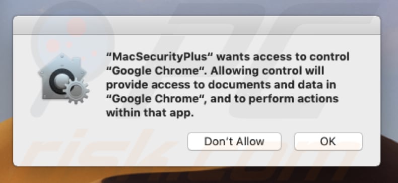 mac security plus quiere controlar el navegador