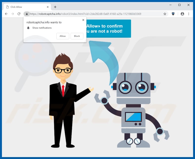 redireccionamiento en ventanas emergentes robotcaptcha.info