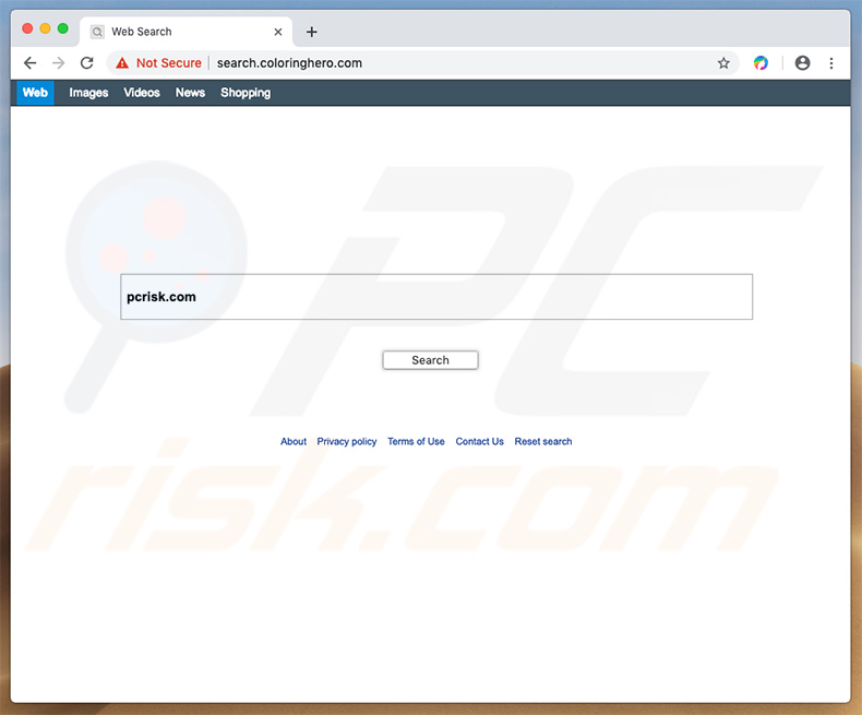 secuestrador de navegadores search.coloringhero.com en un equipo de Mac