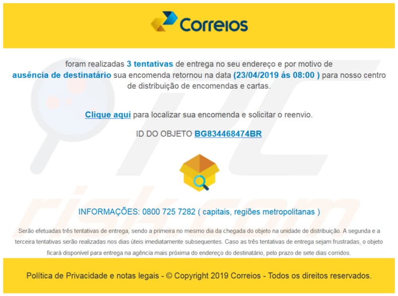 email usado para distribuir Banload