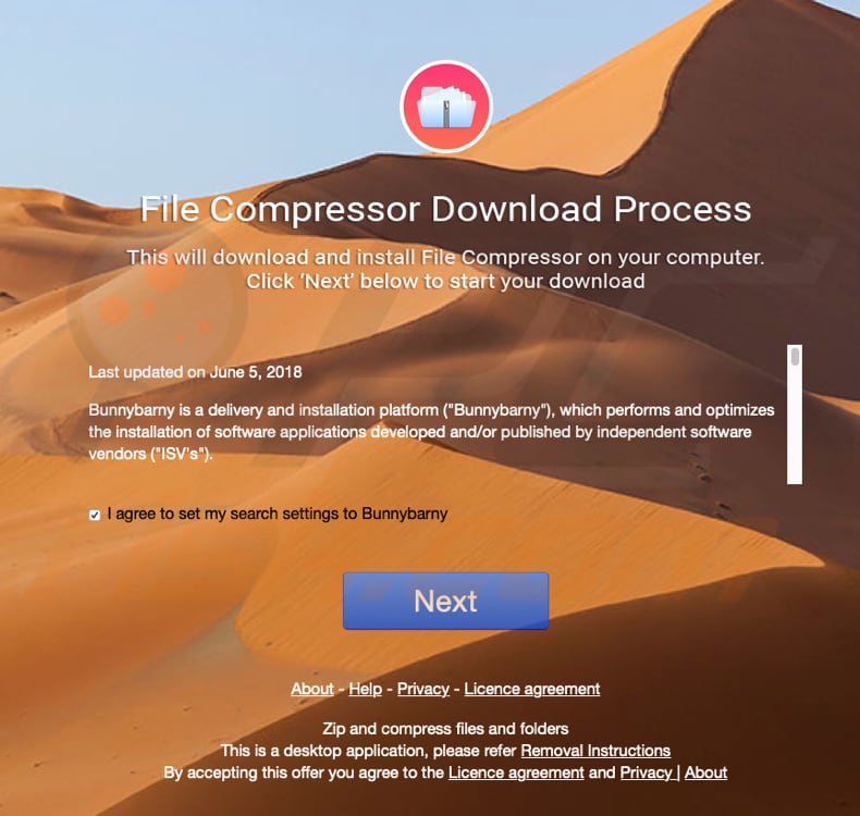 instalador file compressor pro que promociona bunnybarny.com