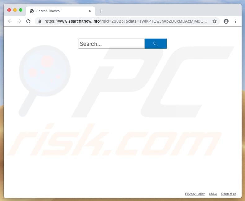searchitnow.info configurada como página de inicio
