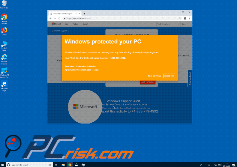 estafa Windows protected your PC gif