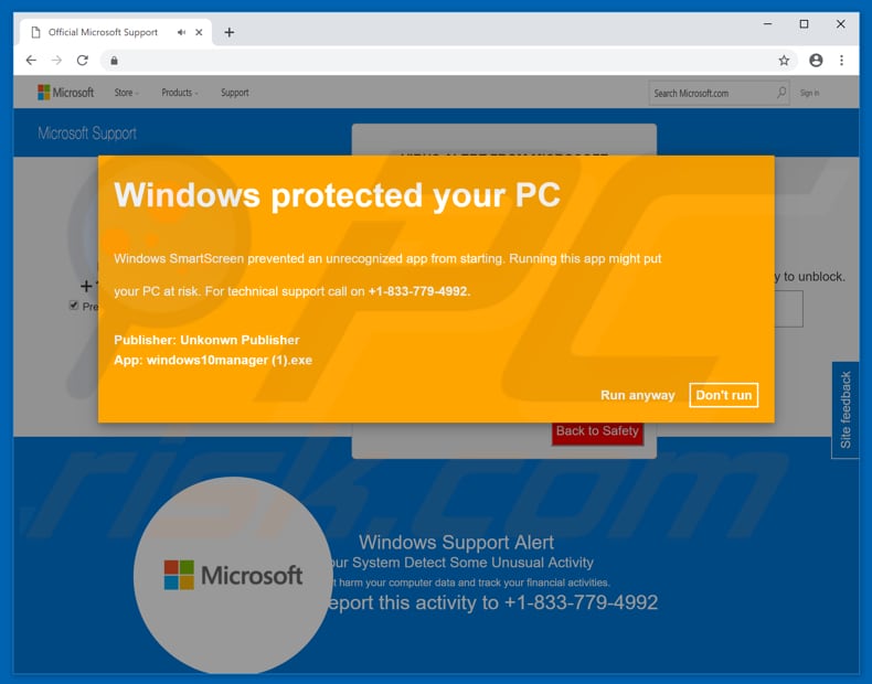 windows protected your pc ventana emergente