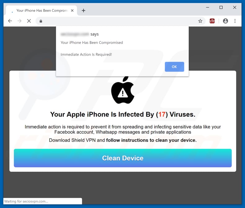 estafa Your Apple iPhone Is Infected By (17) Viruses