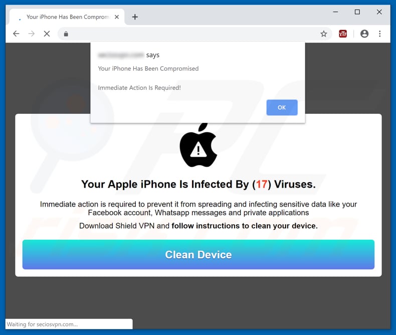estafa Your Apple iPhone Is Infected By (17) Viruses