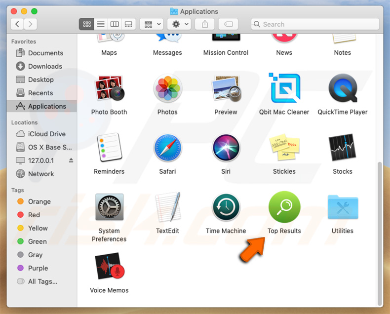 Top Results app enin Mac Launchpad