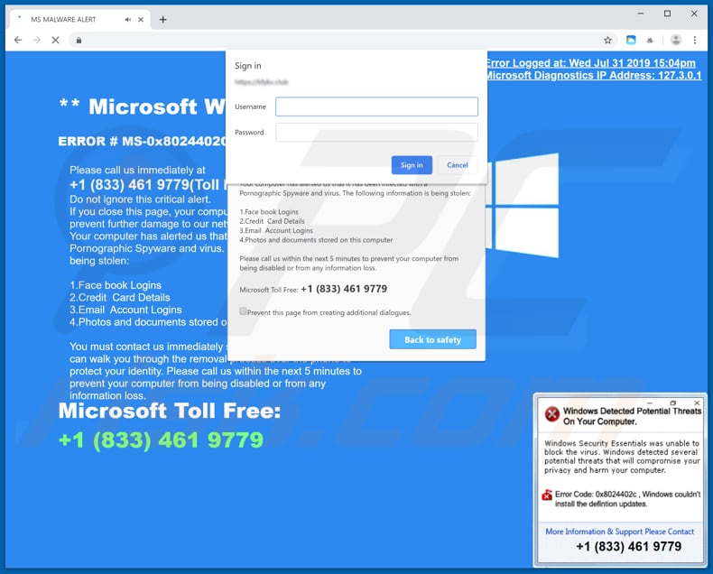 estafa ERROR # MS-0x8024402C