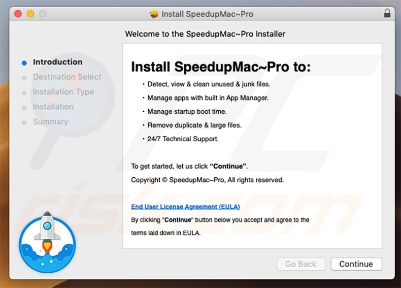 instalador de la aplicación  no deseada SpeedupMac~Pro