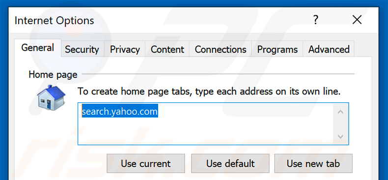 eliminar search.yahoo.com de la página de inicio de Internet Explorer