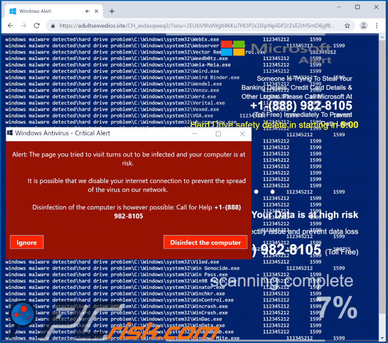 estafa Windows Antivirus - Critical Alert gif