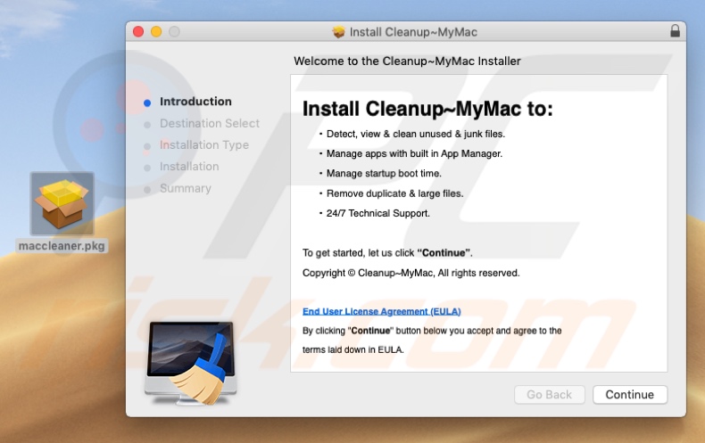 captura de pantalla de la aplicación no deseada Cleanup My Mac
