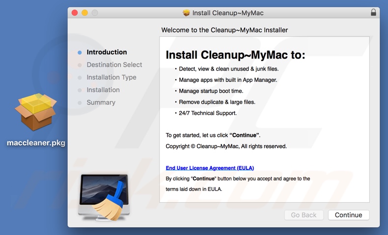 instalados usado para propagar la aplicación no deseada Cleanup My Mac
