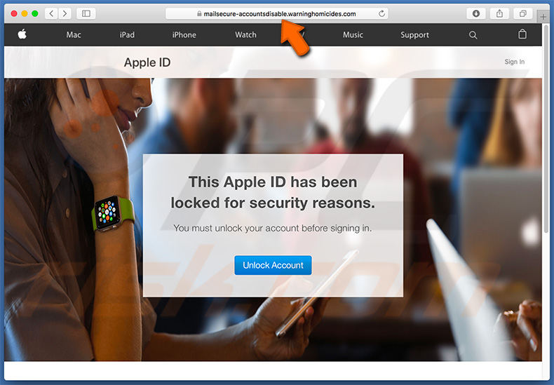 ventana emergente fraudulenta de Apple ID