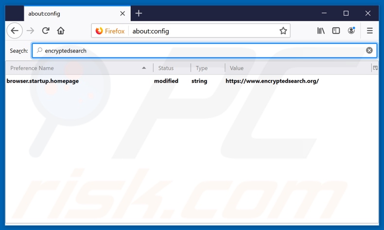 Eliminando encryptedsearch.org del motor de búsqueda predeterminado de Mozilla Firefox