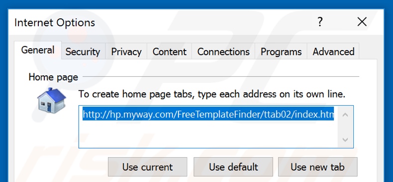 eliminar hp.myway.com de la página de inicio de Internet Explorer