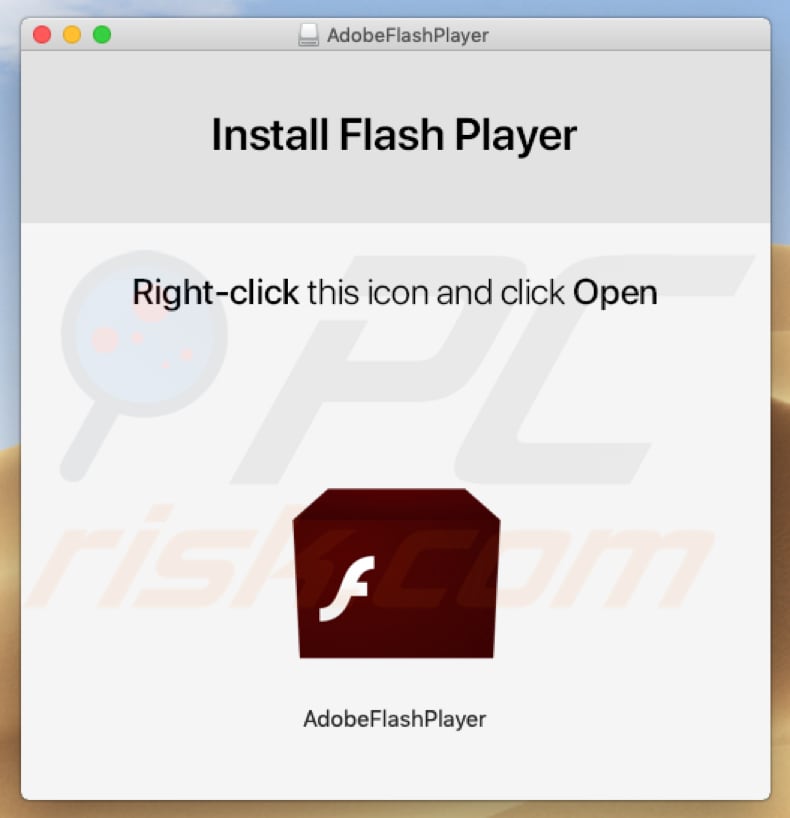 instalador falso de flash player