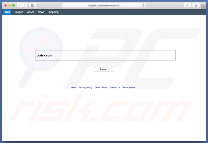 secuestrador de navegadores search.convertersearch.com en un equipo Mac