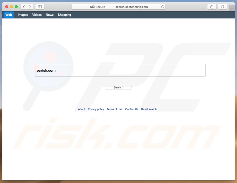 secuestrador de navegadores Search.searcherzip.com en un equipo Mac
