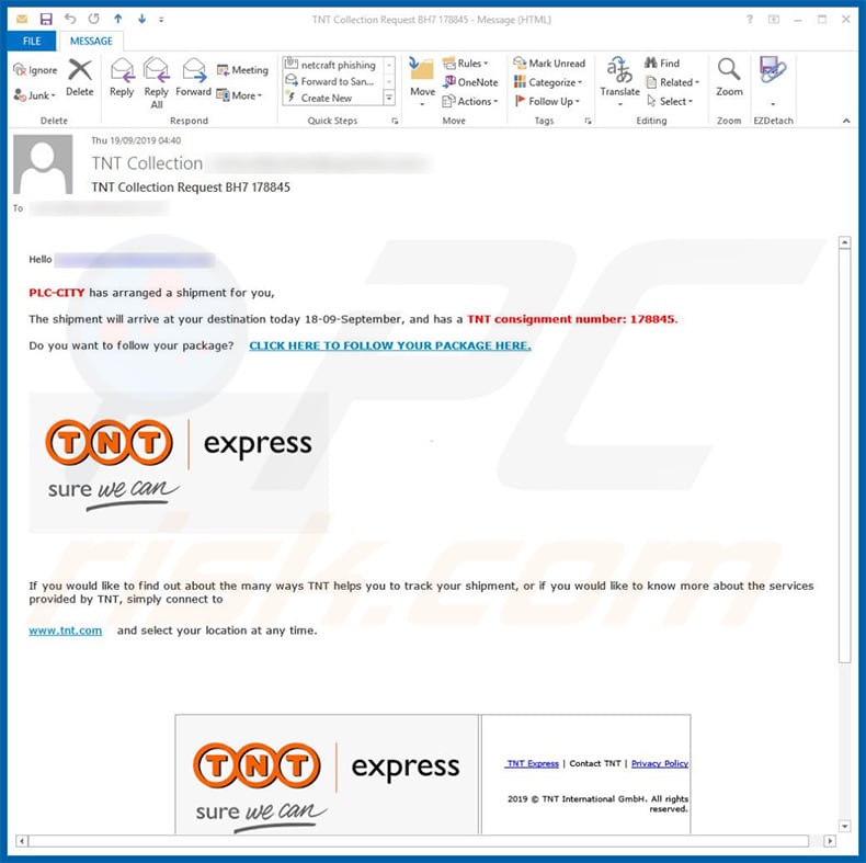 campaña spam wsh tnt