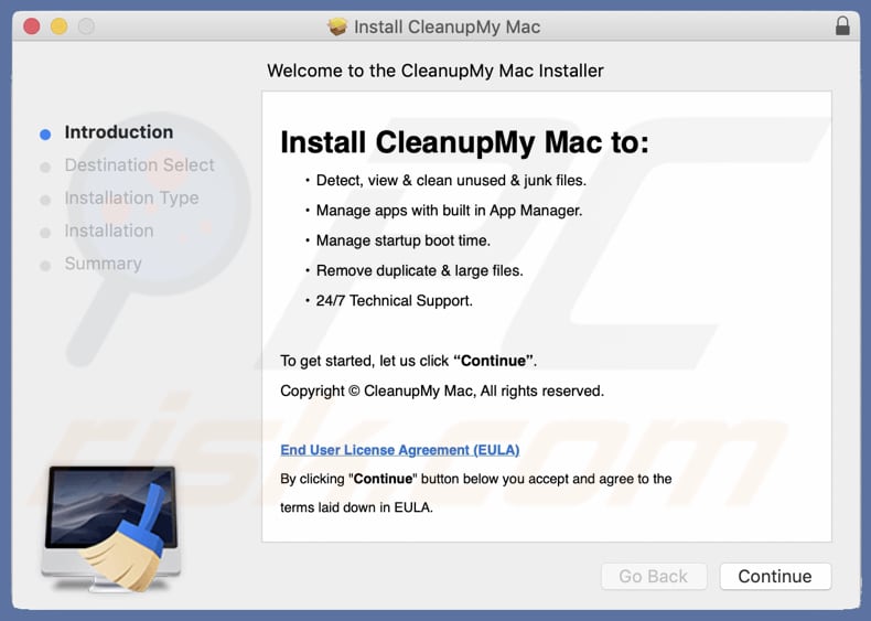 asistente de instalación de Ceanup My Mac