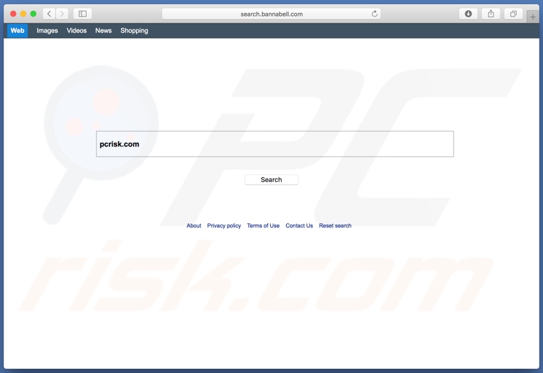 secuestrador de navegadores search.bannabell.com en un equipo Mac