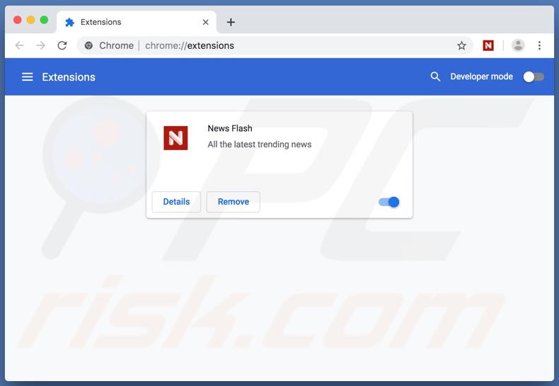 extensión de News Flash en Chrome 