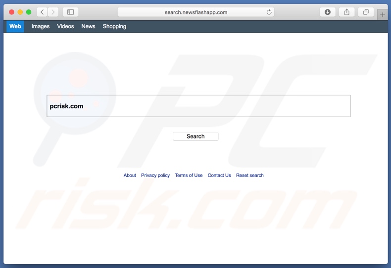 secuestrador de navegador search.newsflashapp.com en equipo mac