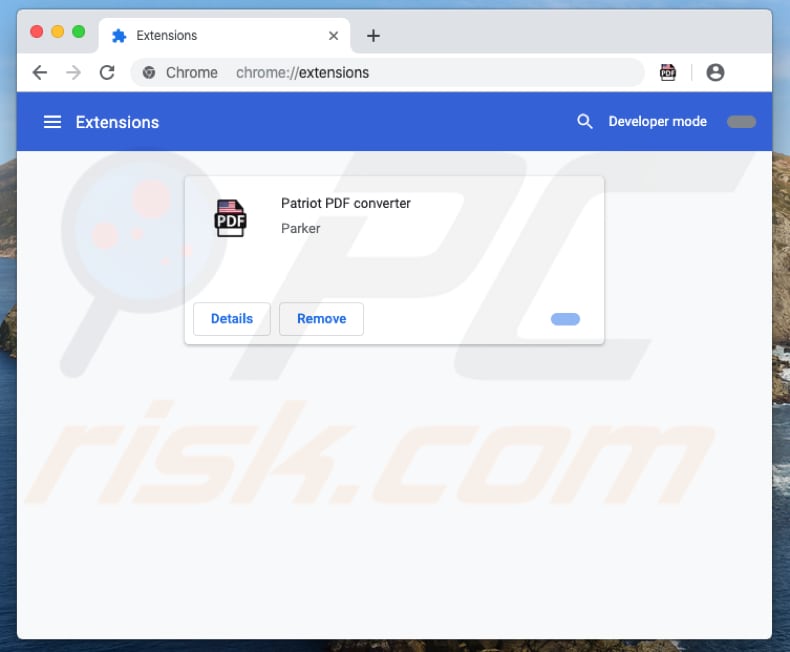 extensión Patriot PDF Converter en Chrome