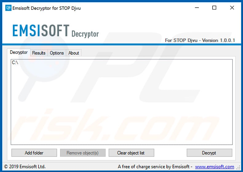 Desencriptador de ransomware Djvu por Michael Gillespie y Emsisoft