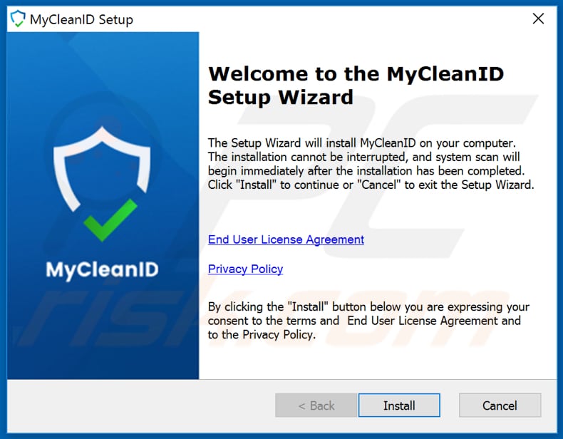 Configuración de instalación de MyCleanID