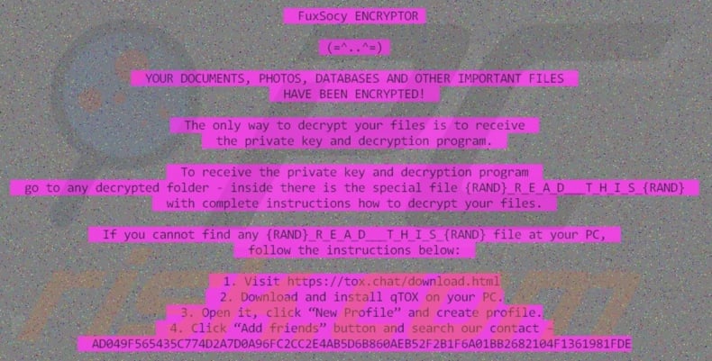 Instrucciones de descifrado de FuxSocy ENCRYPTOR