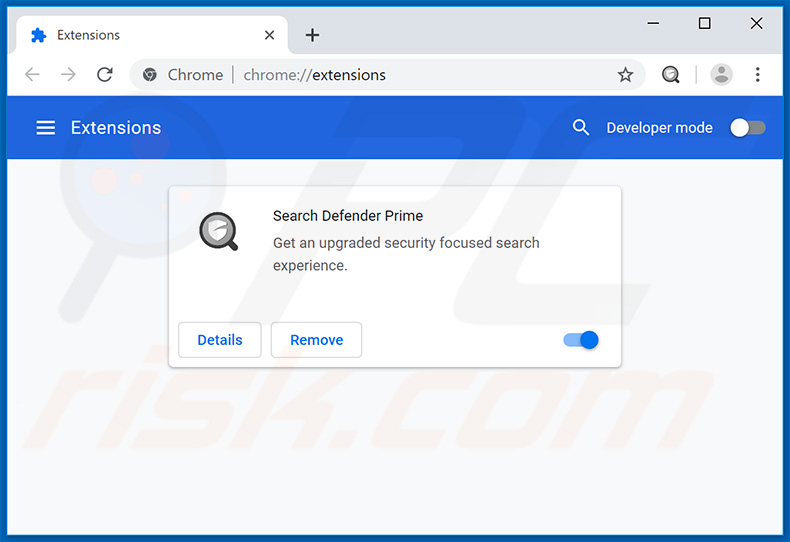 Eliminando las extensiones relacionadas a searchdefenderprime.com en Google Chrome