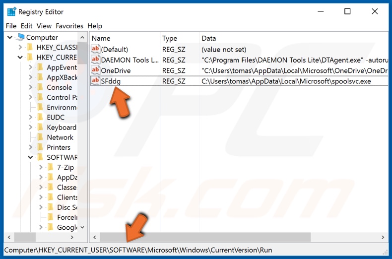 Spoolsvc.exe agregado a la clave RUN en el registro