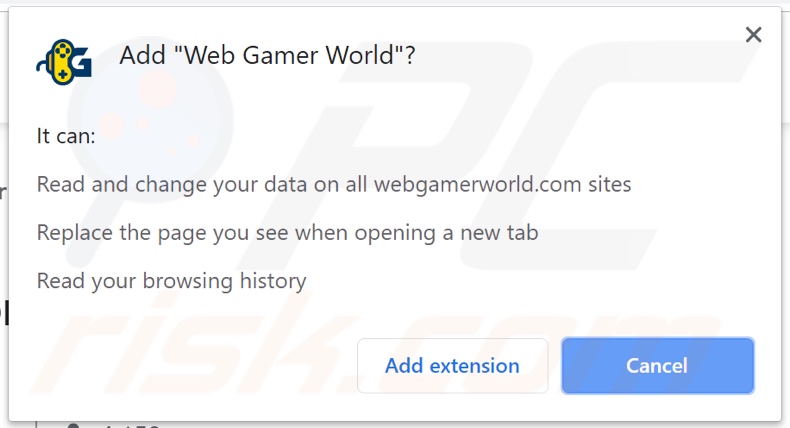 Web Gamer World solicitando permisos (Chrome)