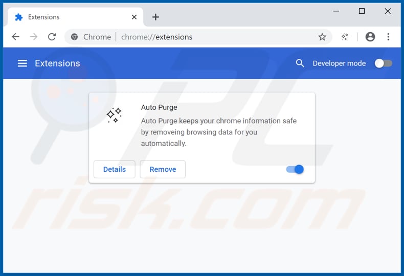 Eliminando las extensiones de Google Chrome relacionadas con autopurge.org