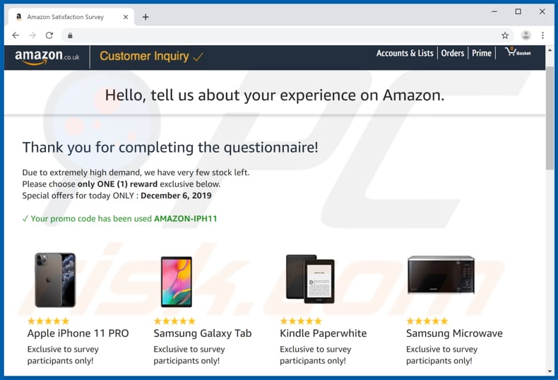 congratulations dear amazon customer scam third page